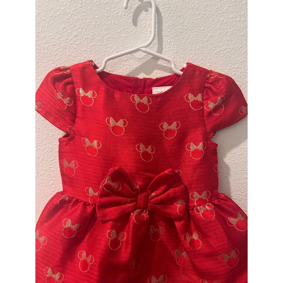 Disney Baby Girls Red Gold Minnie Mouse Party Dress 12-18M - Picture 2 of 6